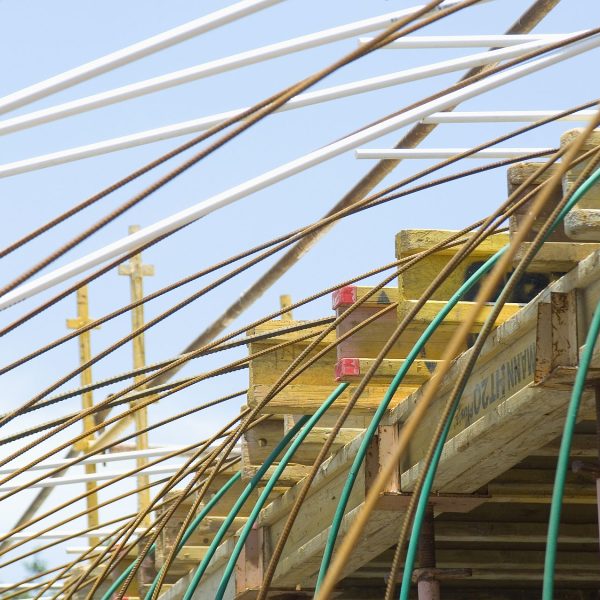 PT Cables and reinforcing at the Sandton Hotel (then Holiday Inn) extending over timber shuttering